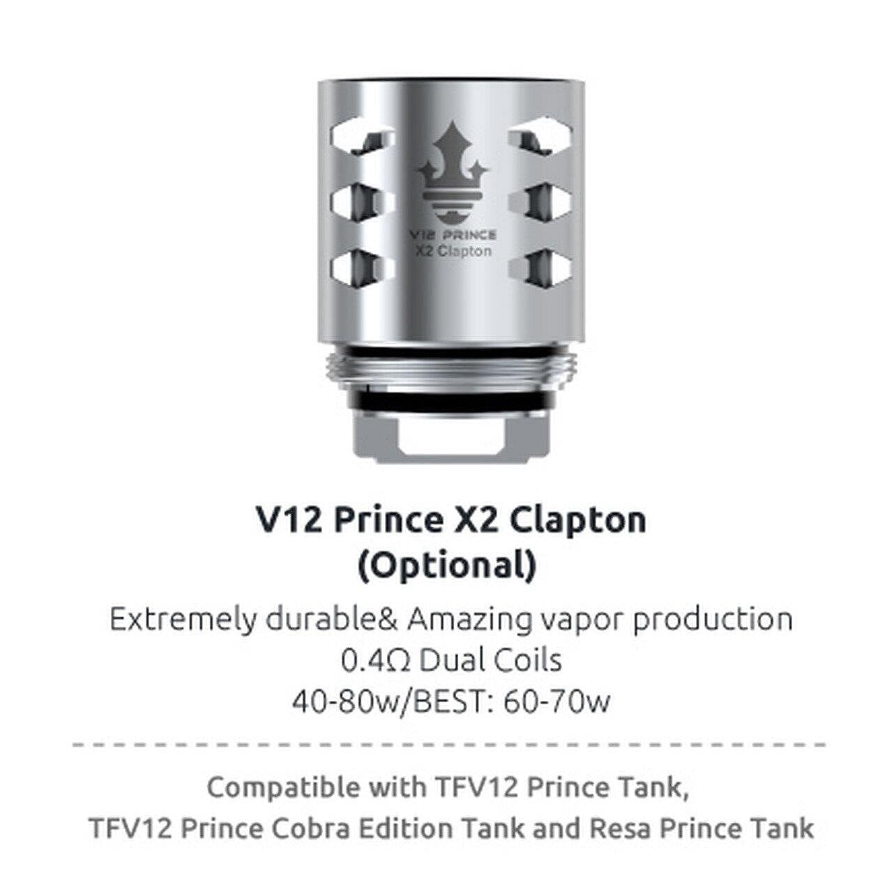 Smok V12 Prince X2 0.4 clapton coil - 3 pack